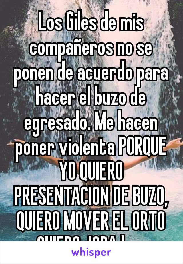 Los Giles de mis compañeros no se ponen de acuerdo para hacer el buzo de egresado. Me hacen poner violenta PORQUE YO QUIERO PRESENTACION DE BUZO, QUIERO MOVER EL ORTO QUIERO JODA bue