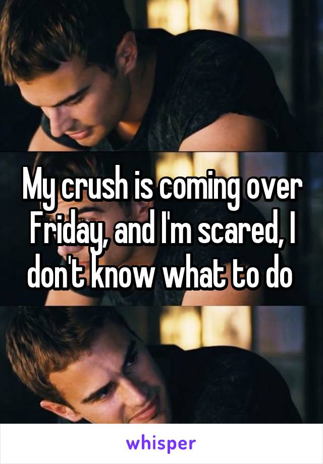 My crush is coming over Friday, and I'm scared, I don't know what to do 