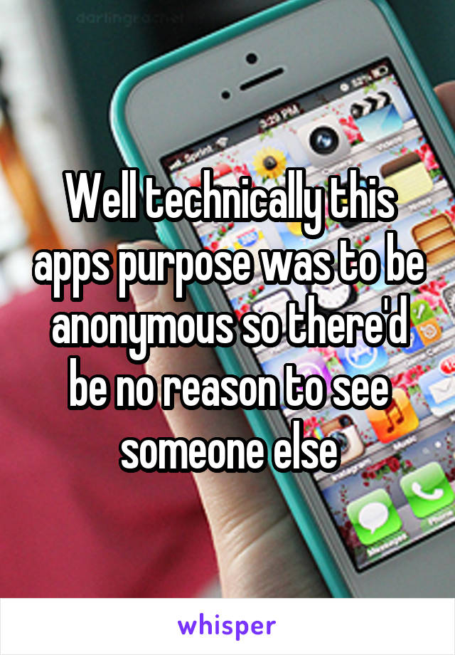 Well technically this apps purpose was to be anonymous so there'd be no reason to see someone else