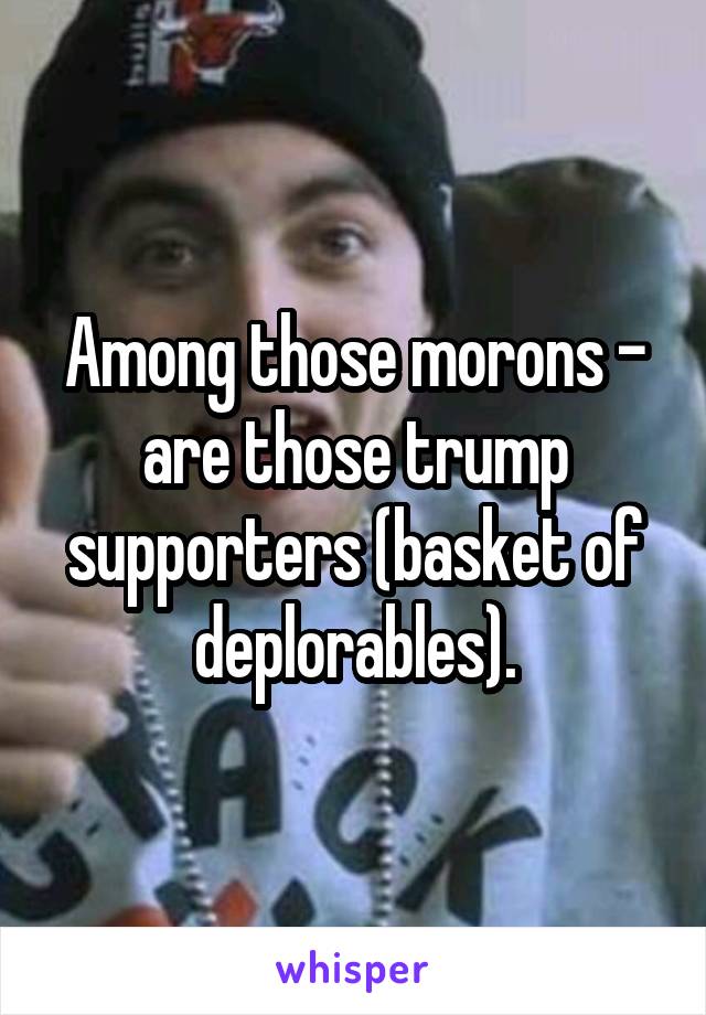 Among those morons - are those trump supporters (basket of deplorables).
