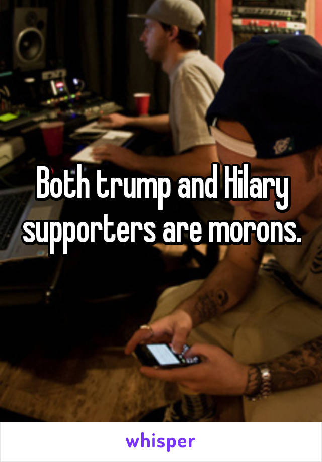Both trump and Hilary supporters are morons. 