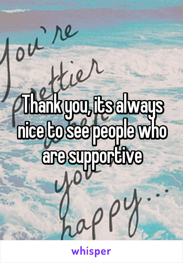 Thank you, its always nice to see people who are supportive