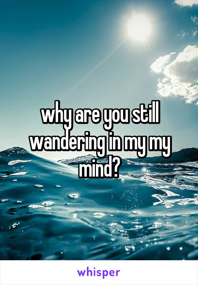 why are you still wandering in my my mind?