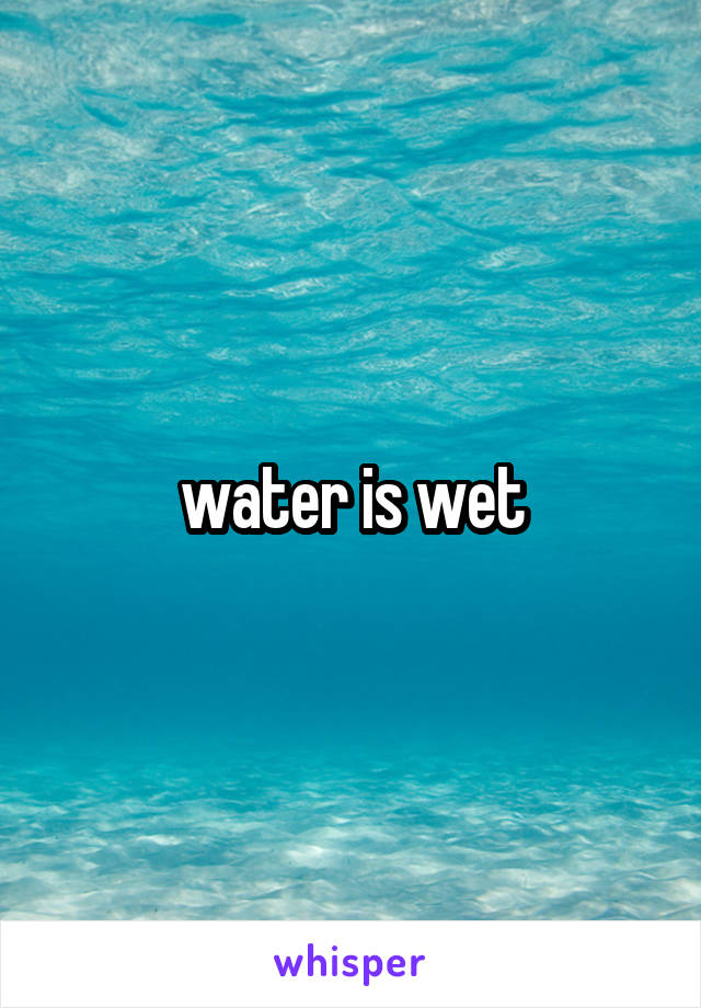 water is wet