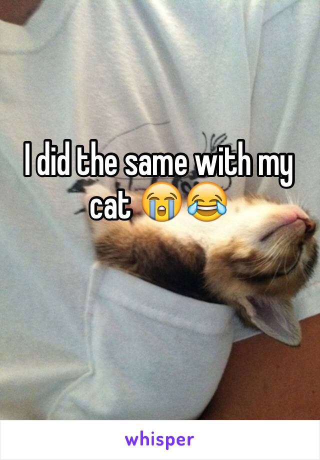 I did the same with my cat 😭😂