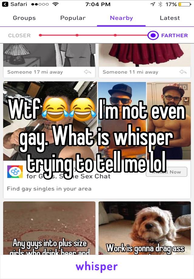 Wtf😂😂 I'm not even gay. What is whisper trying to tell me lol