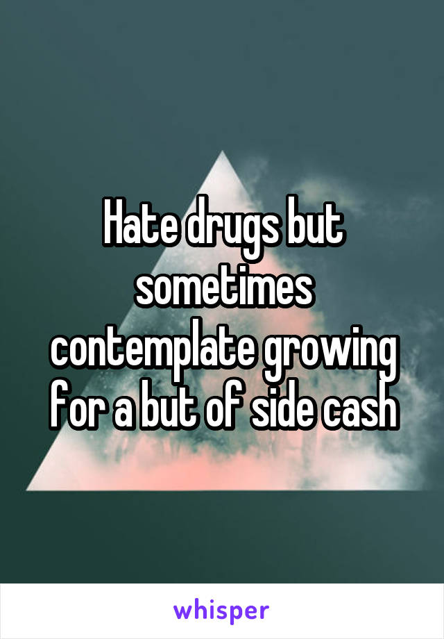 Hate drugs but sometimes contemplate growing for a but of side cash