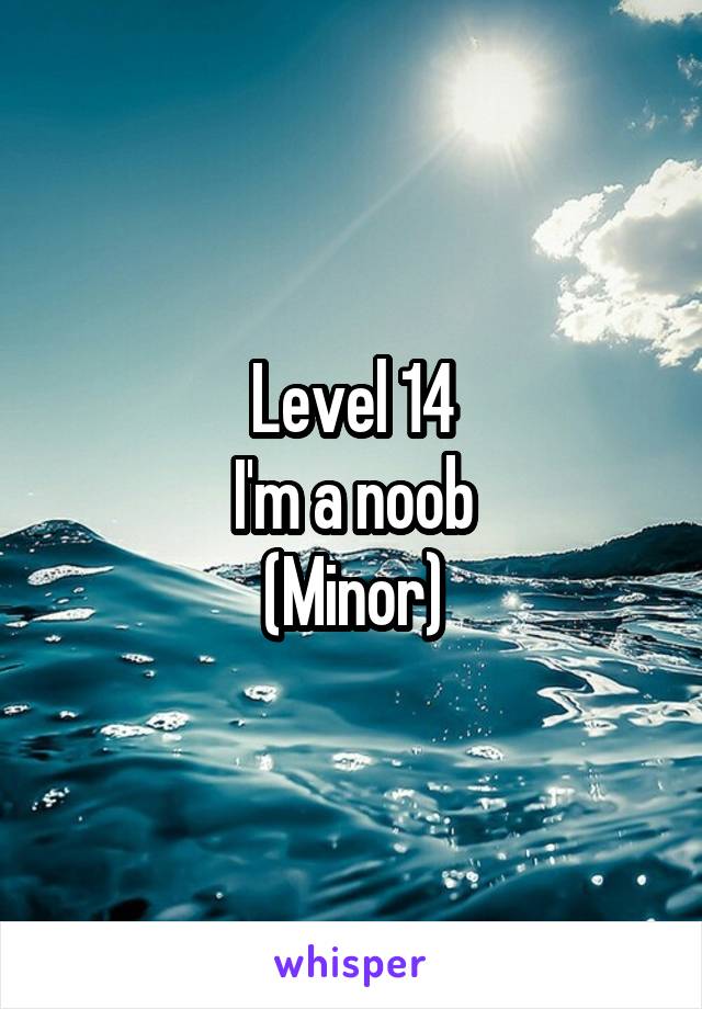 Level 14
I'm a noob
(Minor)