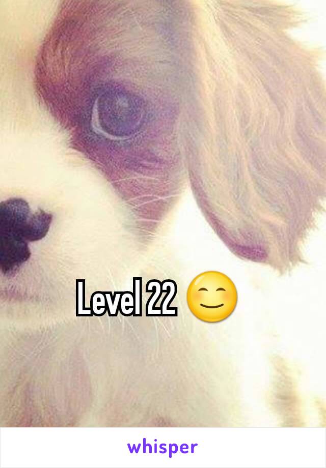 Level 22 😊 