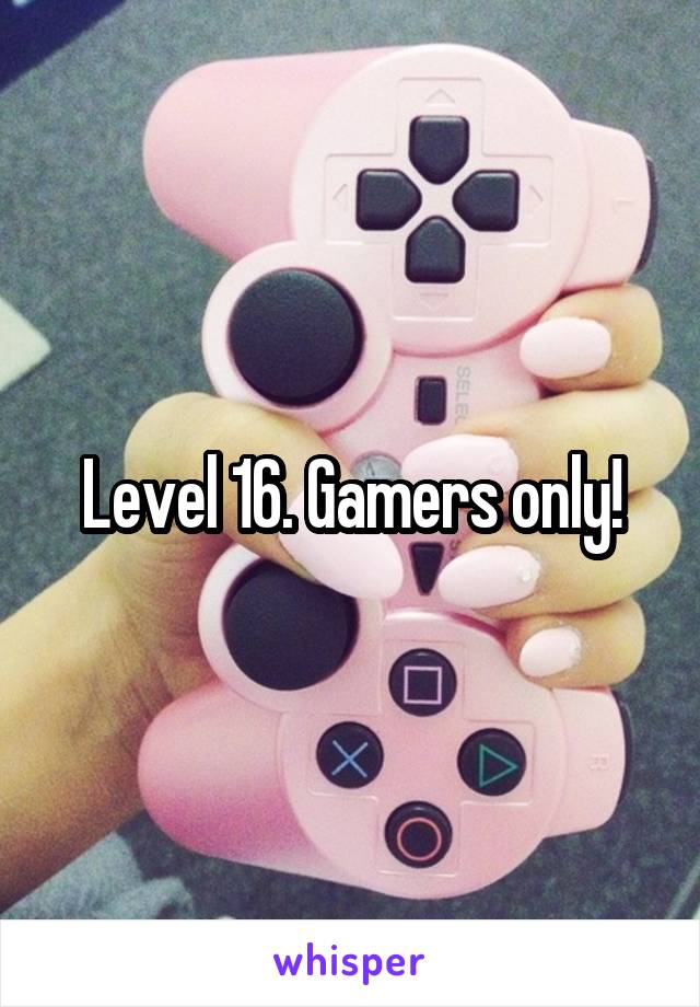 Level 16. Gamers only!