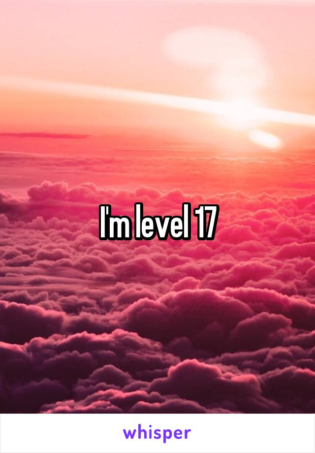 I'm level 17