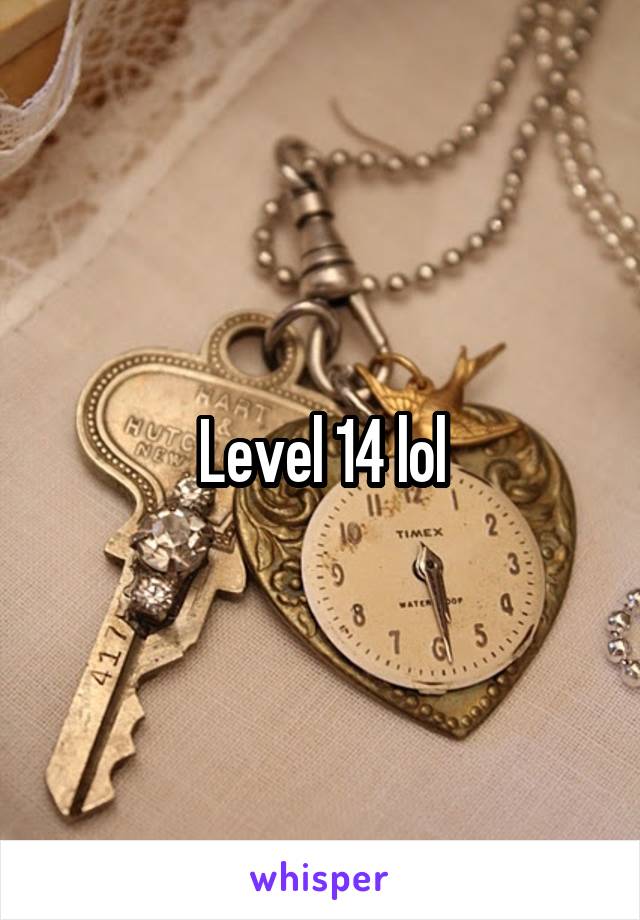 Level 14 lol