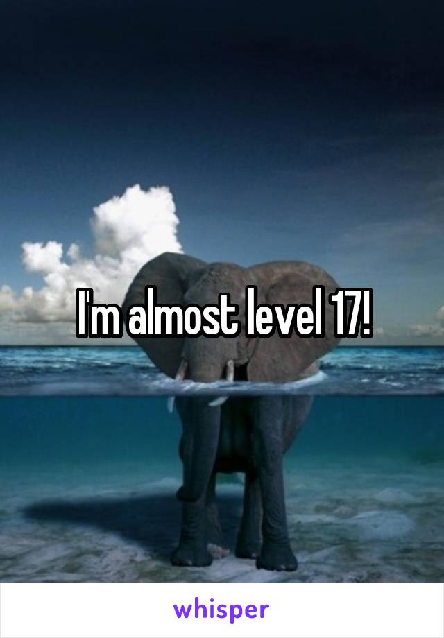 I'm almost level 17!