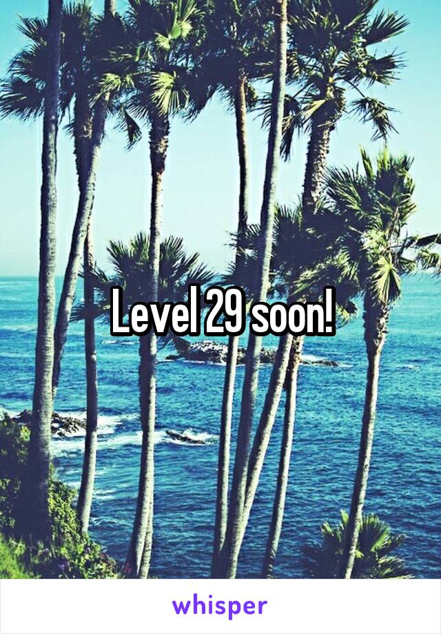 Level 29 soon!