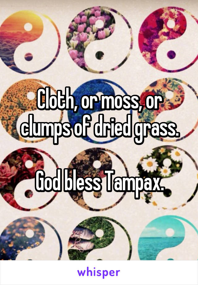 Cloth, or moss, or clumps of dried grass.

God bless Tampax.