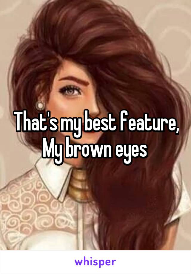 That's my best feature,
My brown eyes 