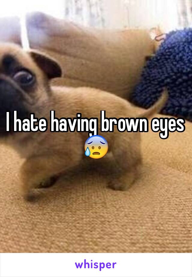 I hate having brown eyes 😰