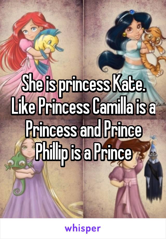 She is princess Kate. Like Princess Camilla is a Princess and Prince Phillip is a Prince