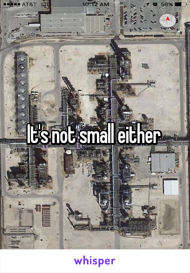 It's not small either 