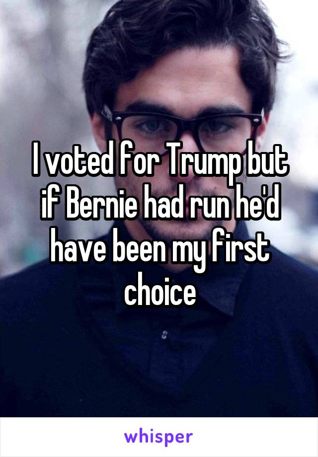 I voted for Trump but if Bernie had run he'd have been my first choice