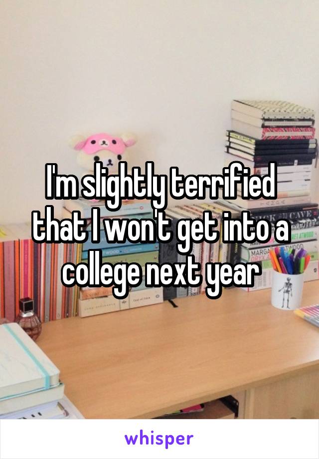 I'm slightly terrified that I won't get into a college next year