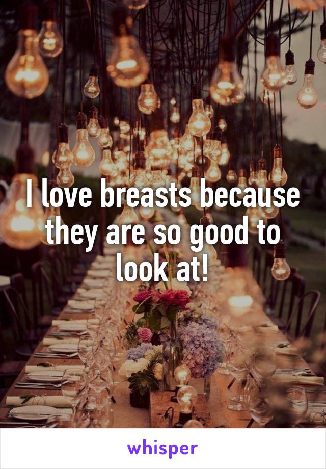 I love breasts because they are so good to look at!
