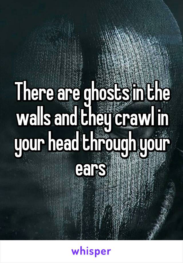 There are ghosts in the walls and they crawl in your head through your ears 