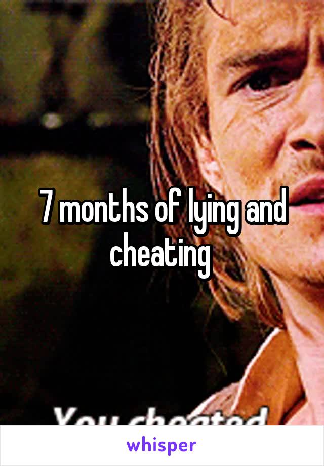 7 months of lying and cheating 