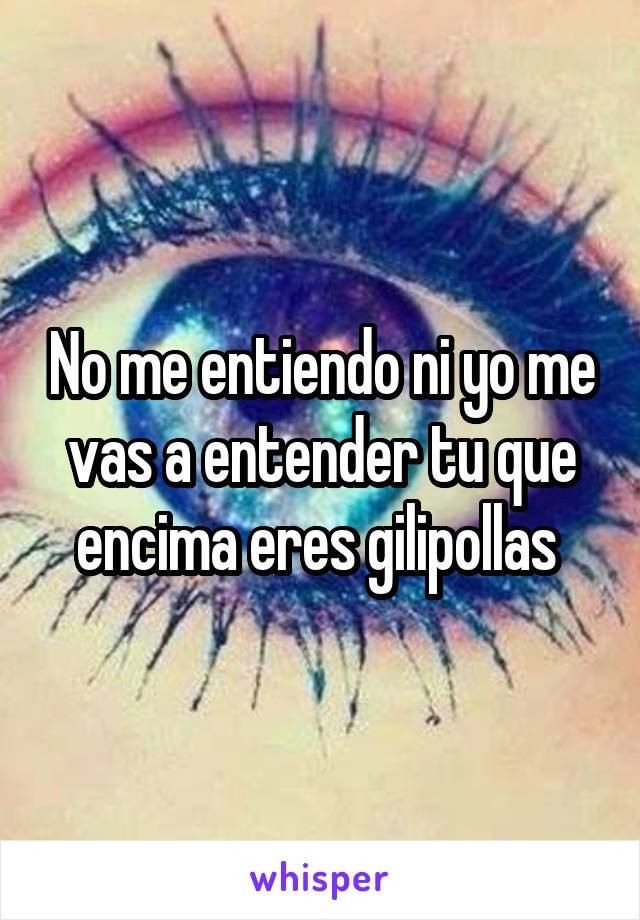 No me entiendo ni yo me vas a entender tu que encima eres gilipollas 