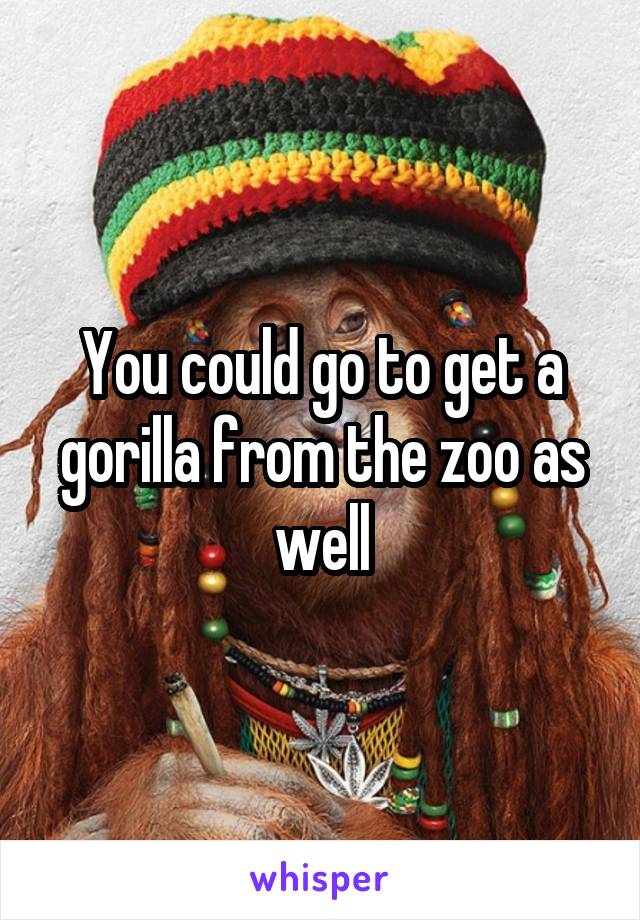 You could go to get a gorilla from the zoo as well