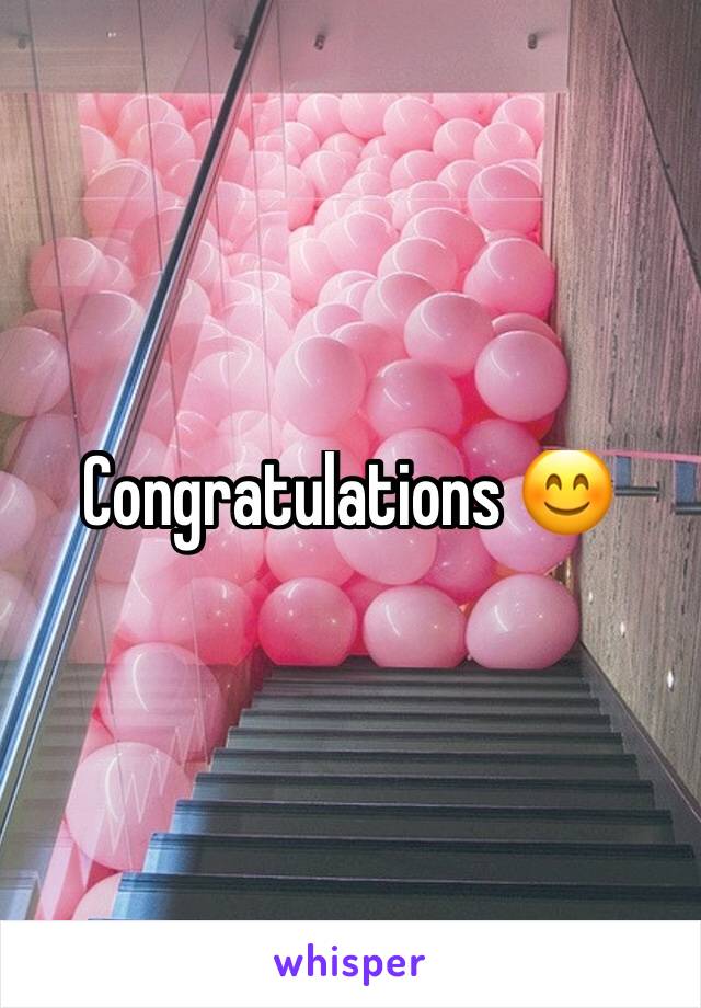 Congratulations 😊