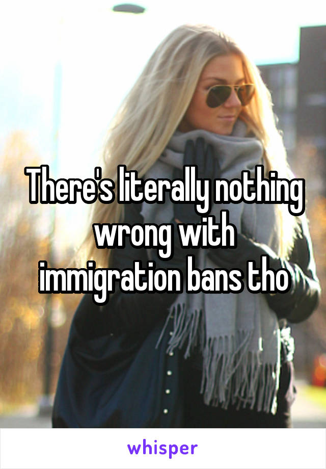 There's literally nothing wrong with immigration bans tho