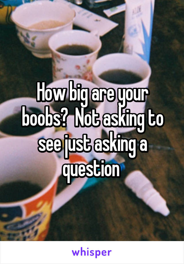 How big are your boobs?  Not asking to see just asking a question 