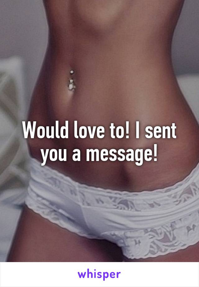 Would love to! I sent you a message!