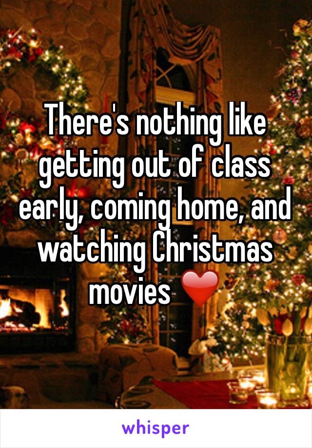 There's nothing like getting out of class early, coming home, and watching Christmas movies ❤️