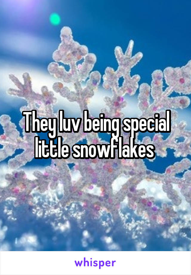 They luv being special little snowflakes 