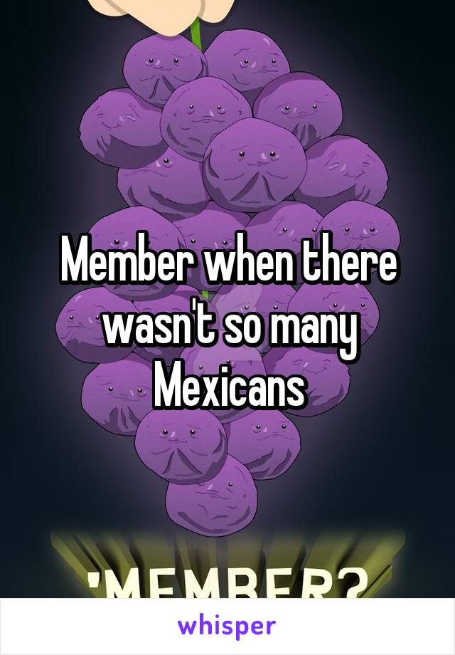 Member when there wasn't so many Mexicans