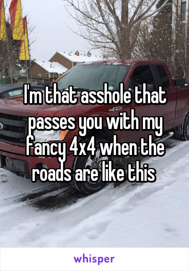 I'm that asshole that passes you with my fancy 4x4 when the roads are like this 