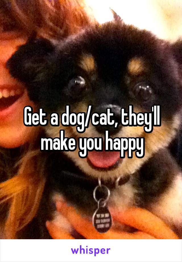 Get a dog/cat, they'll make you happy