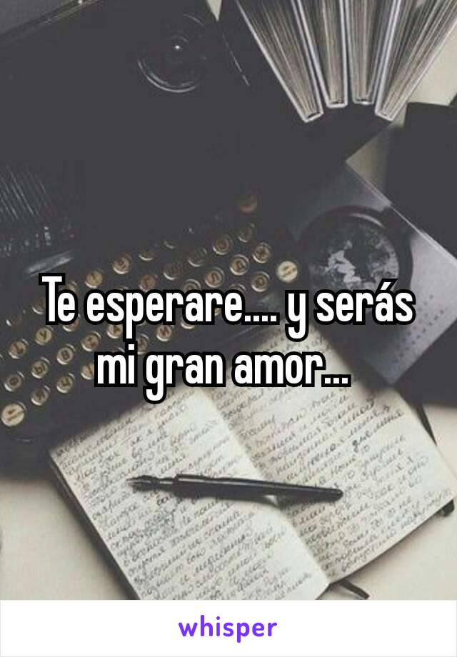 Te esperare.... y serás mi gran amor... 