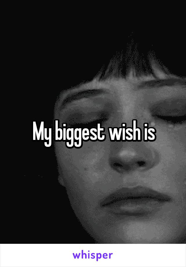 My biggest wish is