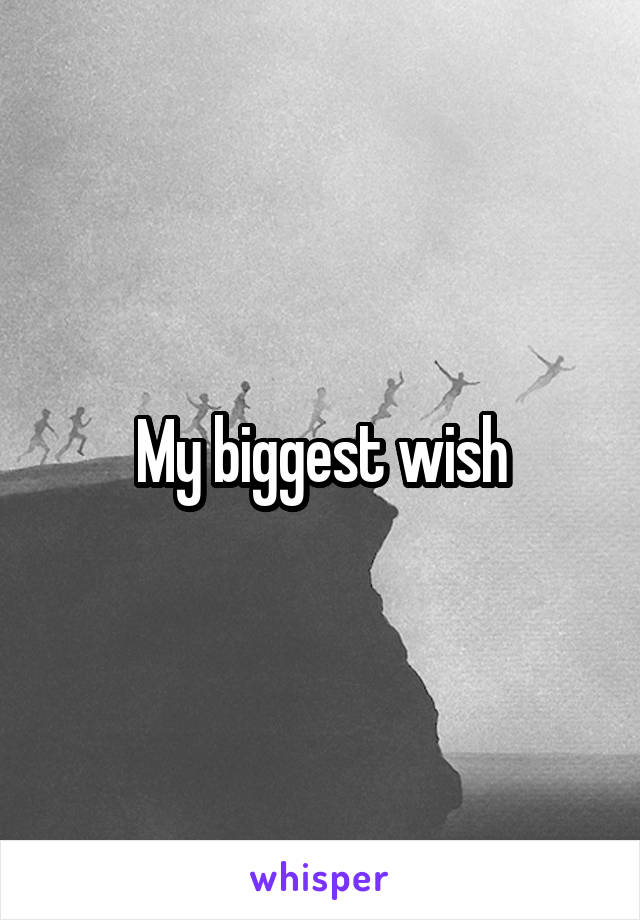 My biggest wish