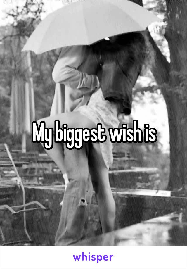 My biggest wish is