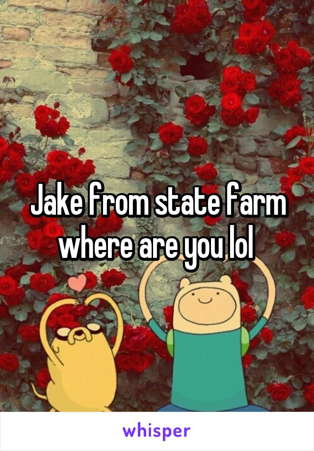 Jake from state farm where are you lol 