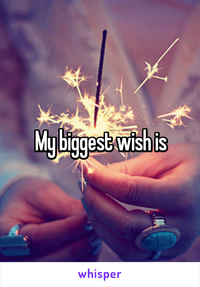 My biggest wish is