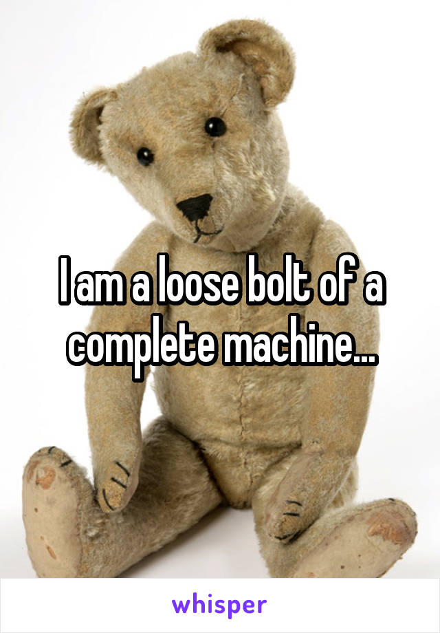 I am a loose bolt of a complete machine...