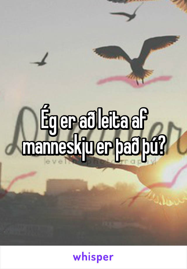 Ég er að leita af manneskju er það þú?