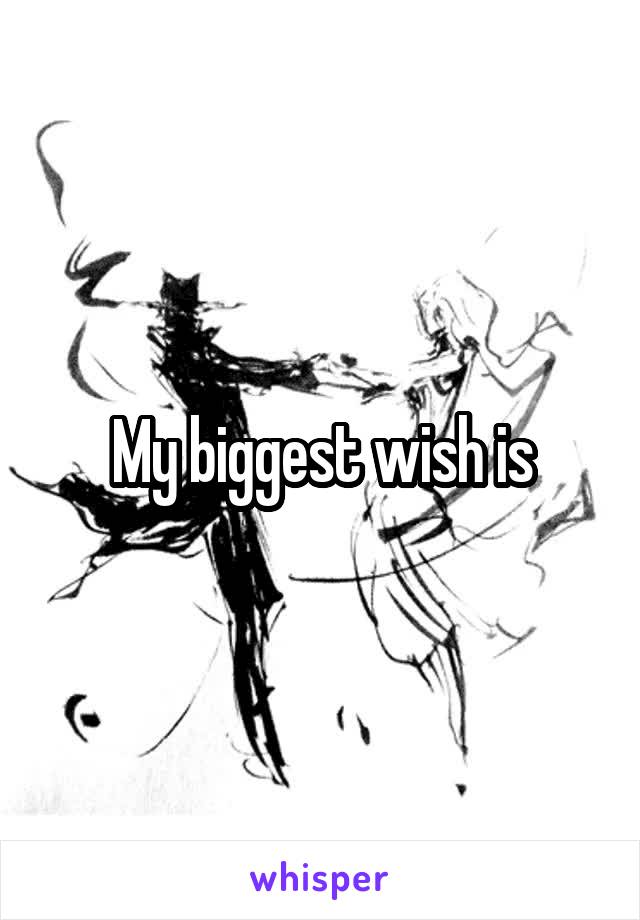 My biggest wish is