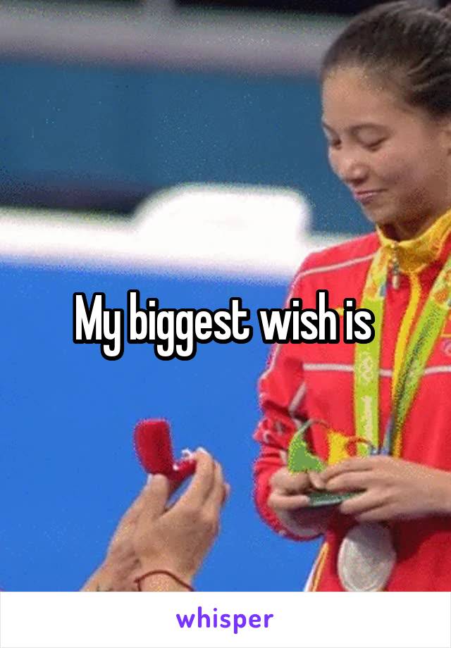 My biggest wish is 