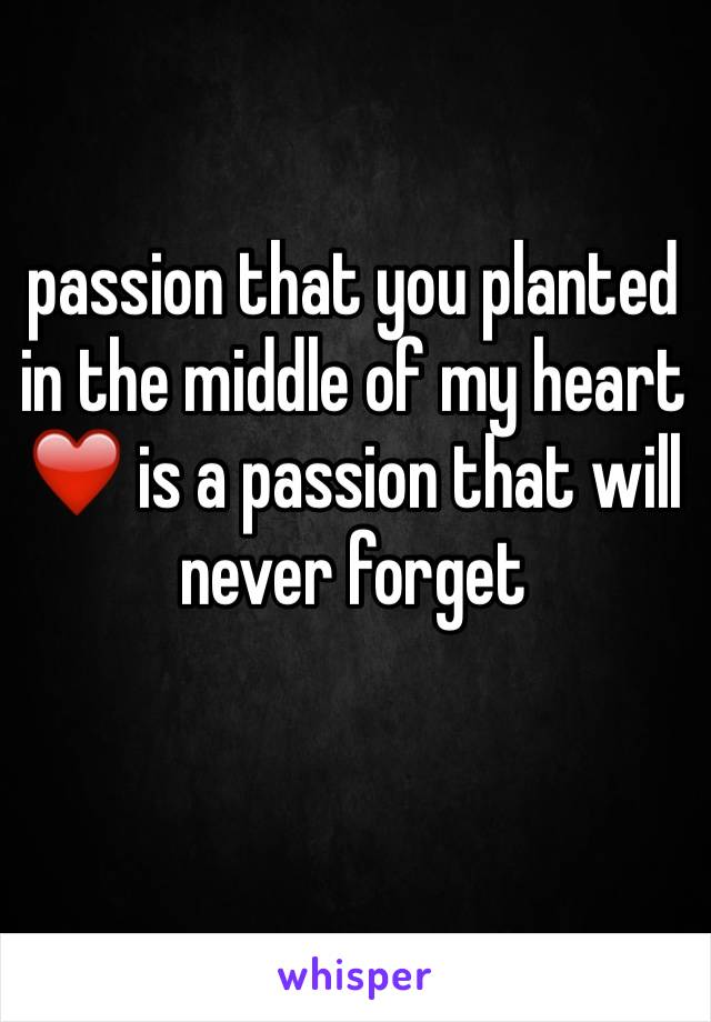 passion that you planted in the middle of my heart ❤️ is a passion that will never forget